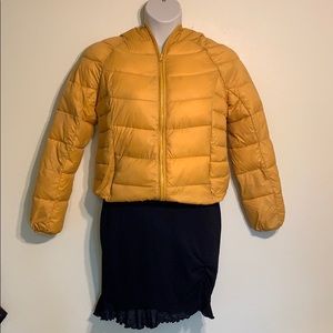 Super trendy mustard yellow puffer jacket